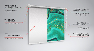 Roller blind for large window Green marble