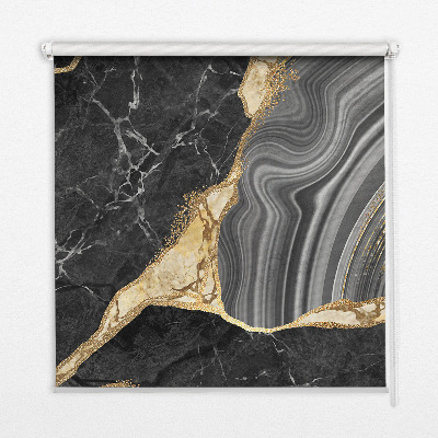 Fabric roller blind Black marble