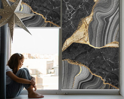 Fabric roller blind Black marble