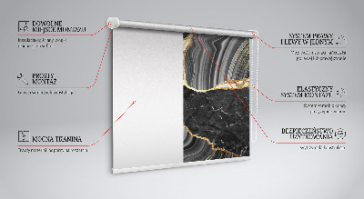 Fabric roller blind Black marble
