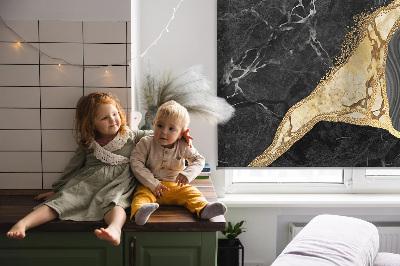 Fabric roller blind Black marble