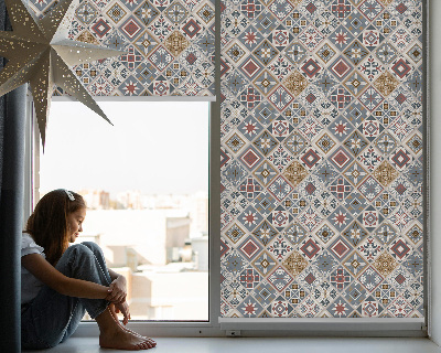Roller blind for large window Decorative rhombuses