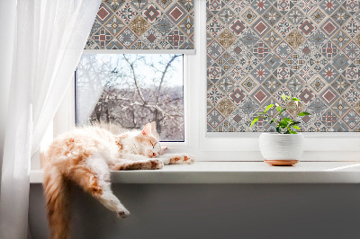 Roller blind for large window Decorative rhombuses