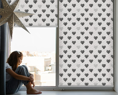 Fabric roller blind Dark Hearts