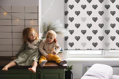 Fabric roller blind Dark Hearts