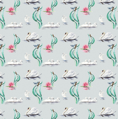 Modern roller blind Swans and ducks