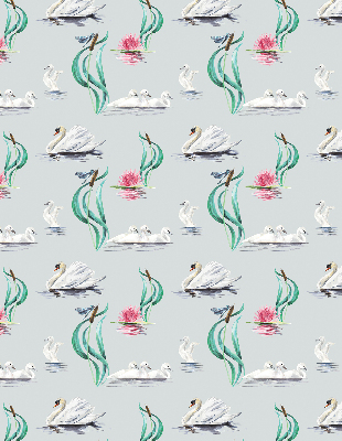 Modern roller blind Swans and ducks