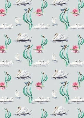 Modern roller blind Swans and ducks