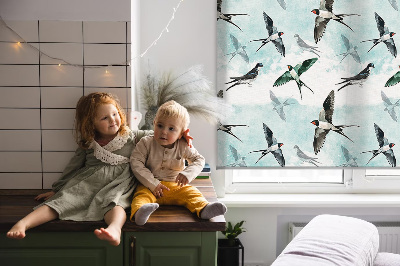 Fabric roller blind Swallows