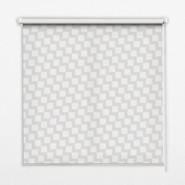 Fabric roller blind Gray squares