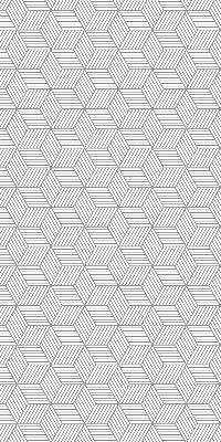 Roller blind for large window 3D striped squares