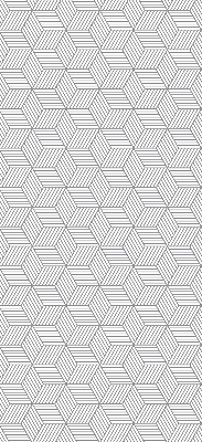 Roller blind for large window 3D striped squares