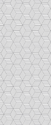 Roller blind for large window 3D striped squares