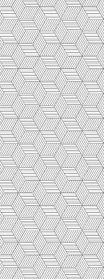 Roller blind for large window 3D striped squares