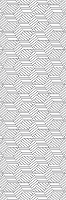 Roller blind for large window 3D striped squares