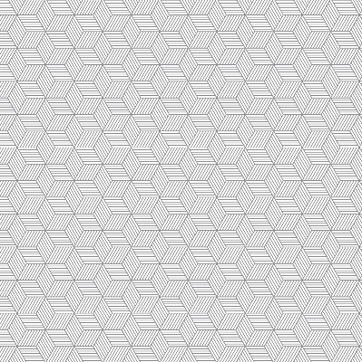 Roller blind for large window 3D striped squares