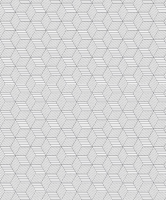 Roller blind for large window 3D striped squares
