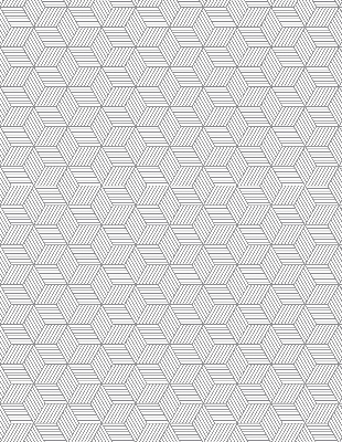 Roller blind for large window 3D striped squares