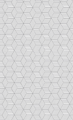 Roller blind for large window 3D striped squares