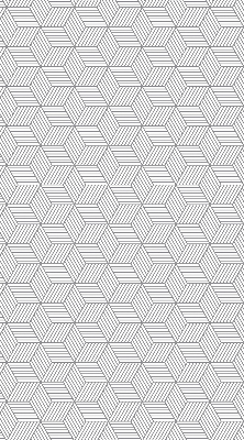 Roller blind for large window 3D striped squares