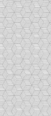 Roller blind for large window 3D striped squares