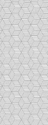Roller blind for large window 3D striped squares