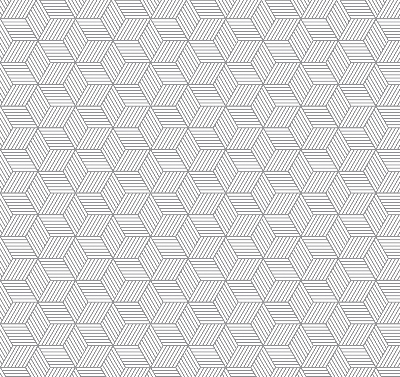 Roller blind for large window 3D striped squares