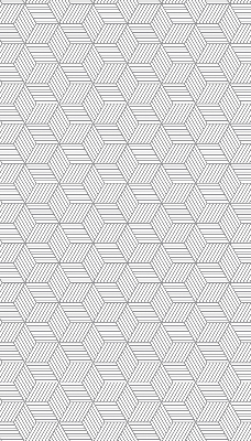 Roller blind for large window 3D striped squares