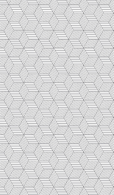 Roller blind for large window 3D striped squares
