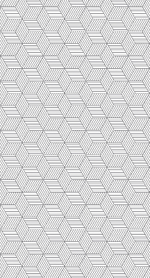 Roller blind for large window 3D striped squares