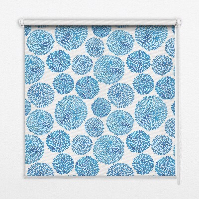 Fabric roller blind Blue petal circles