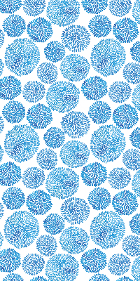 Fabric roller blind Blue petal circles