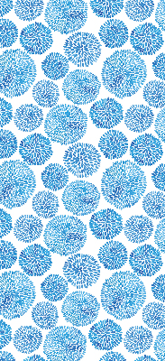 Fabric roller blind Blue petal circles