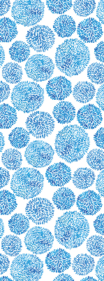 Fabric roller blind Blue petal circles