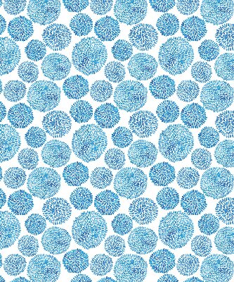 Fabric roller blind Blue petal circles