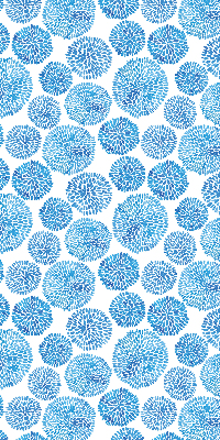 Fabric roller blind Blue petal circles