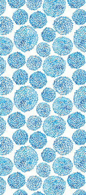 Fabric roller blind Blue petal circles
