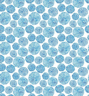 Fabric roller blind Blue petal circles