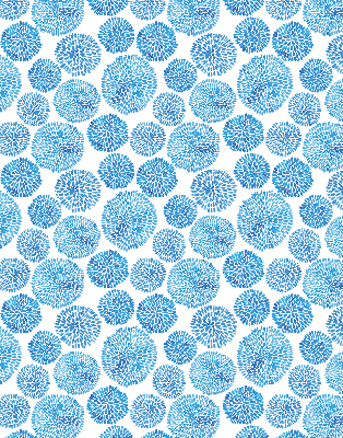 Fabric roller blind Blue petal circles