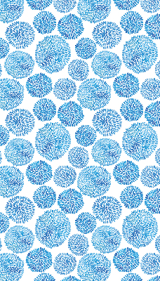 Fabric roller blind Blue petal circles