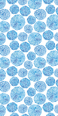 Fabric roller blind Blue petal circles