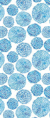 Fabric roller blind Blue petal circles