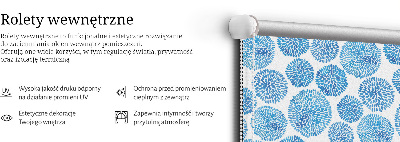Fabric roller blind Blue petal circles