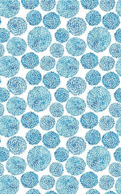 Fabric roller blind Blue petal circles