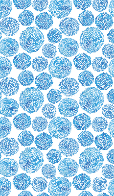 Fabric roller blind Blue petal circles