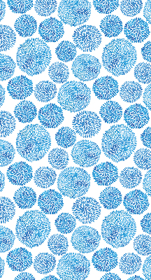 Fabric roller blind Blue petal circles