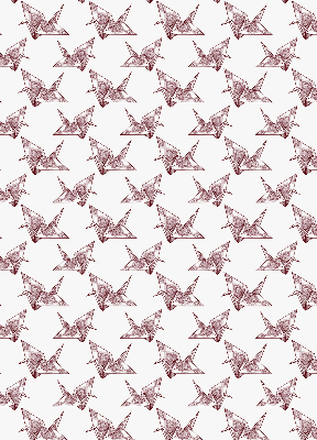Modern roller blind Origami swans