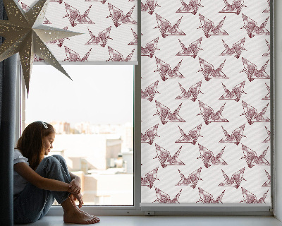 Modern roller blind Origami swans