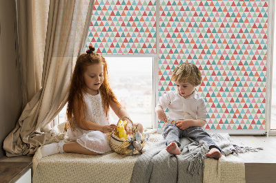 Fabric roller blind Colorful triangles