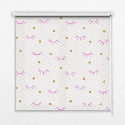 Modern roller blind Drawn eyebrows and dots